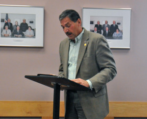 STATE REP. Peter Pettalia was present at Friday morning’s Presque Isle County Board of Commissioners’ meeting to update the board on what is going on with the Presque Isle County Department of Health and Human Services (DHHS) building.   (Photo by Angie Asam
