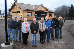 HERE ARE the people that helped the Metz Trailside Park become a reality. Pictured, from left, are Nyle Wickersham, Danny Kandow, Louis Urban, Sharon Krzywiecki, Jonas Taratuta, Nancy Kandow, Mark Thompson, Tom Hein, Ken Pawelek and Neil Altman.                                         (Photo by Peter Jakey)