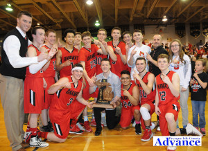 Onaway claimed the regional title with a 74-59 win over Pickford. (Photo by Richard Lamb)