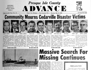 The front page of the Advance told of the tragic story of the sinking.