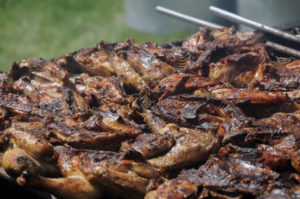 The absolute best chicken is prepared at the Lakeside Tent Sunday morning by the Sportsmens Club