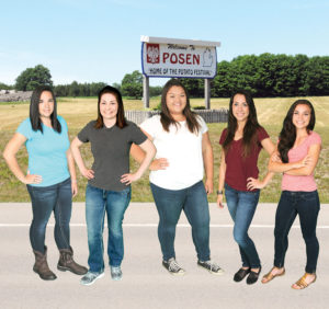 CONTESTANTS FOR Miss Posen 2016 are, (from left) Jade Zdybel, Tania Styma, Kelsey Jakubcin, Elizabeth Kowalski and Lindsey Randall. (Photo by Richard Lamb)