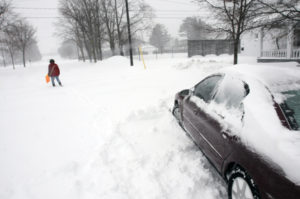 Many drivers abandoned their cars wherever they could find a spot during Wednesday's storm. 