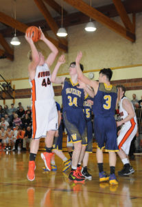 Evan Delke led the Hurons in rebounding in Monday's win over Wolverine. (Photo by Richard Lamb)