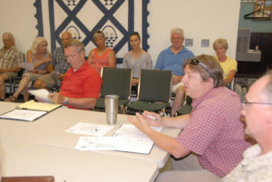 Rogers City city manager Joe Hefele went over the details of the new rules for the Lakeside Park basketball court during the July 19 council workshop. (Photo by Peter Jakey)