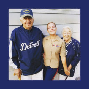 RETIRED MARINE Abbey Idalski, posed with her grandparents, Clarence and the late Shirley Idalski, who she gained so much inspiration from in her life.