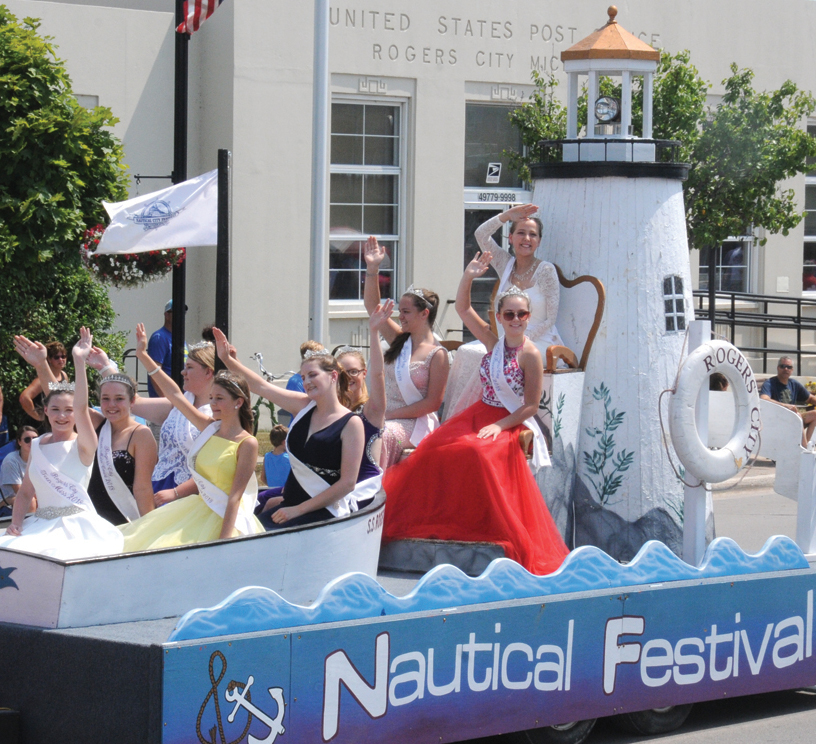 Miss Rogers City Miranda Seiter and her court were part of the Nautical City Festival grand parade. 