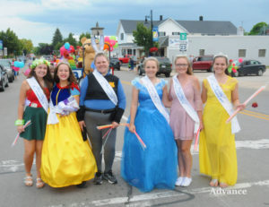 The 2018 queen's court has had a busy festival greeting people and participating in festival activities like the kiddie parade, shown here. 