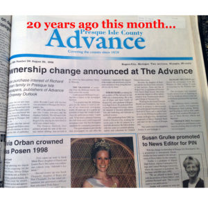 20 years ago this month, Michigan Jouralism Hall of Fame member Richard L. Milliman of Lansing sold Presque Isle Newspapers to Richard and Riconda Lamb <div class='adsense adsense-bottom' style='float:right;margin:12px'><figcaption id=