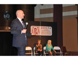 FBI SPECIAL agent Michael Glennon, who spoke last Thursday at a packed Rogers City Theater, believed there was a better understanding of child enticement and exploitation, following the program. (Photo by Peter Jakey)