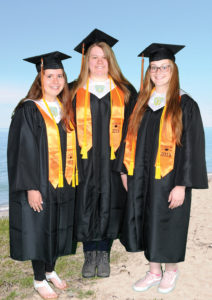 CO-VALEDICTORIANS (from left) Chasta Ganske, Sophia Schiepek along with salutatorian Amanda Wirgau will lead the Class of 2019 in commencement Sunday at Rogers City High School. (Photo by Richard Lamb) 