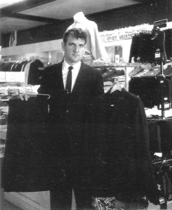 EVER THE dapper dresser, Richard Vogelheim is shown presenting the latest in men’s clothing in this vintage photo from the 1960s.