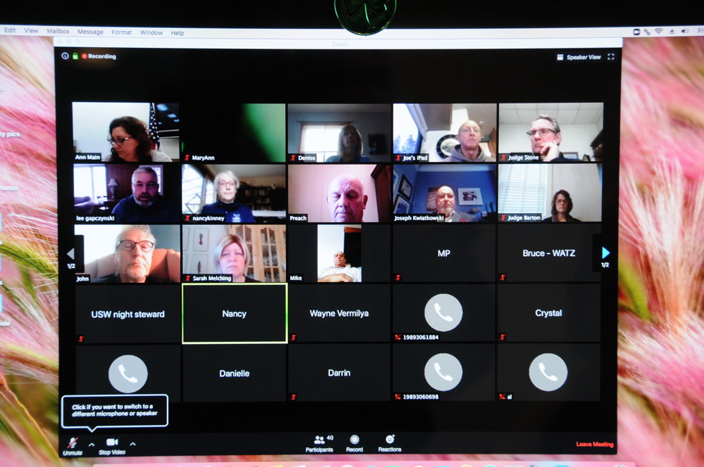 Commissioners met via the video conference service Zoom. A notice published in the Advance told the public how to enter the virtual meeting.