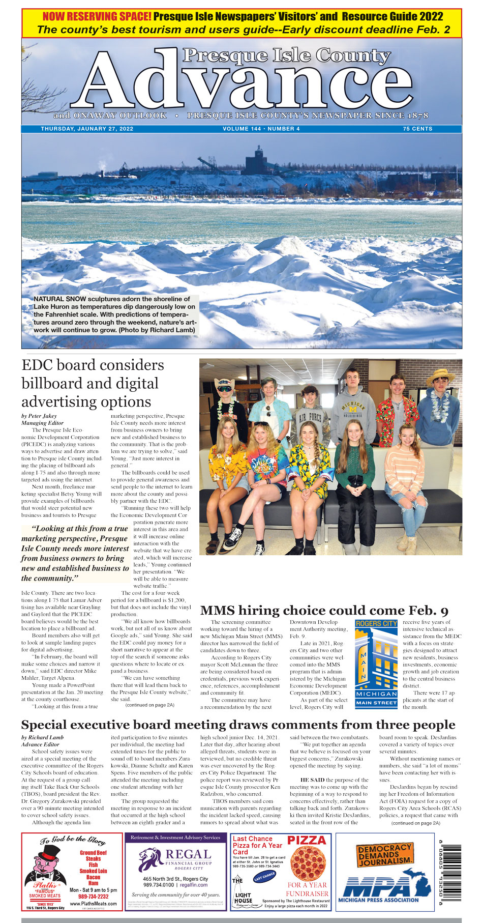 04221A Presque Isle County Advance, Onaway Outlook