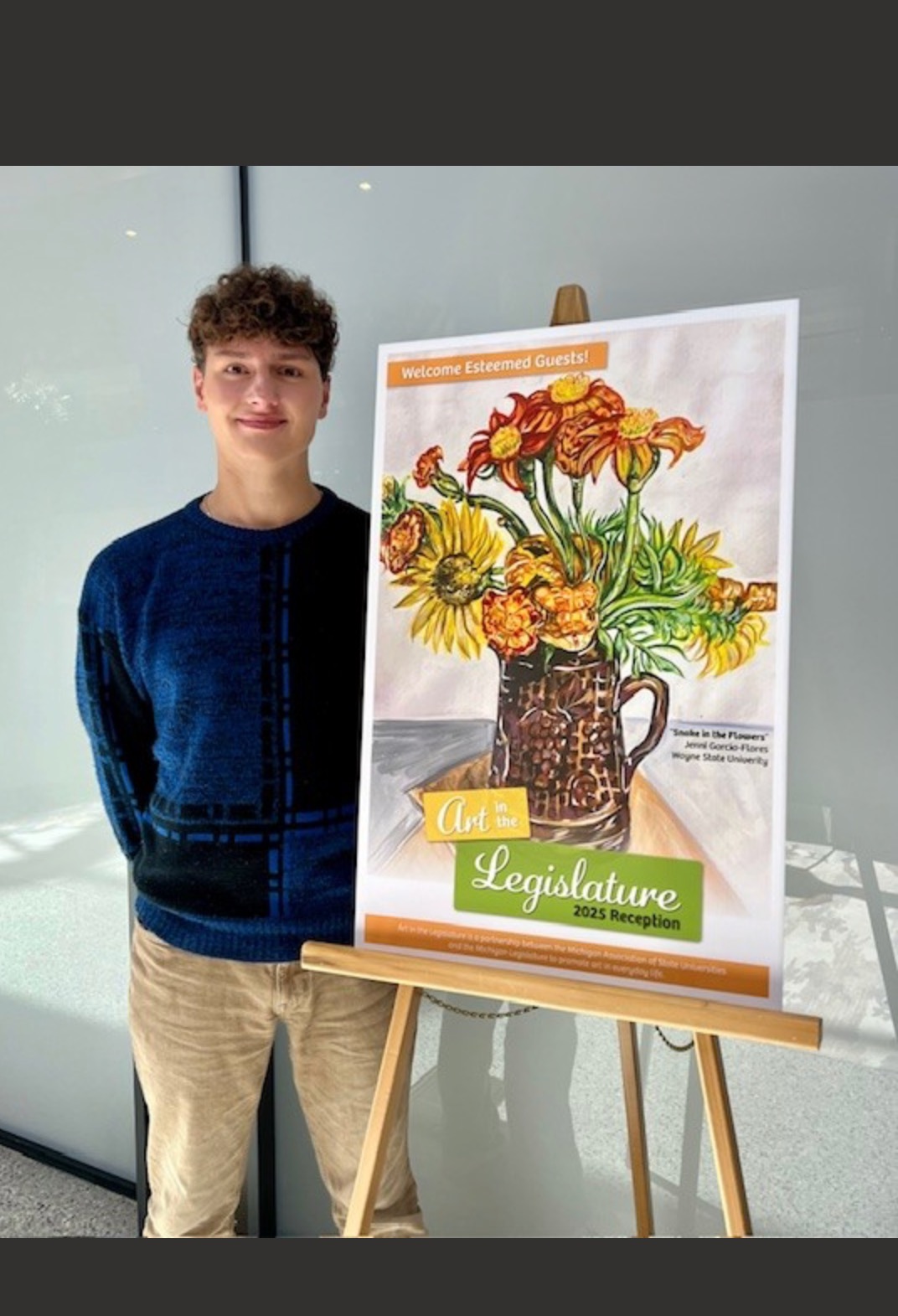 BRADY MYERS of Rogers City has his new work of artwork, “She is Michigan” on display at the Michigan Capitol building for the rest of the school year.