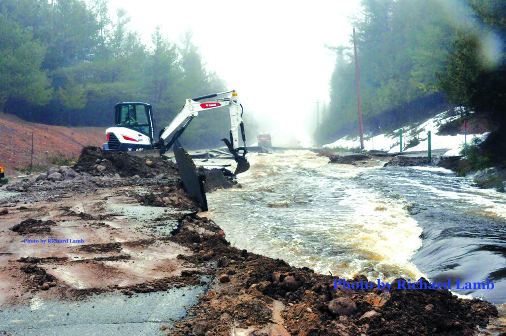 RISING WATER caused extensive damage to roadways across the county including a stretch of Heythaler Highway between Karsten and Klee roads County.