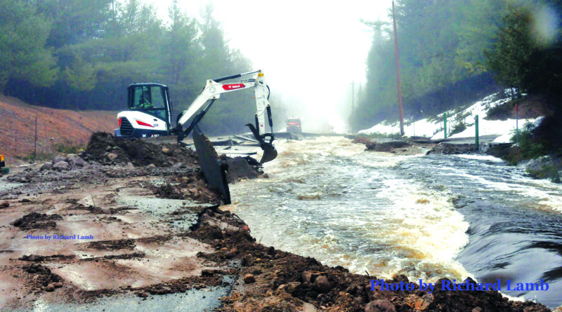 RISING WATER caused extensive damage to roadways across the county including a stretch of Heythaler Highway between Karsten and Klee roads County.